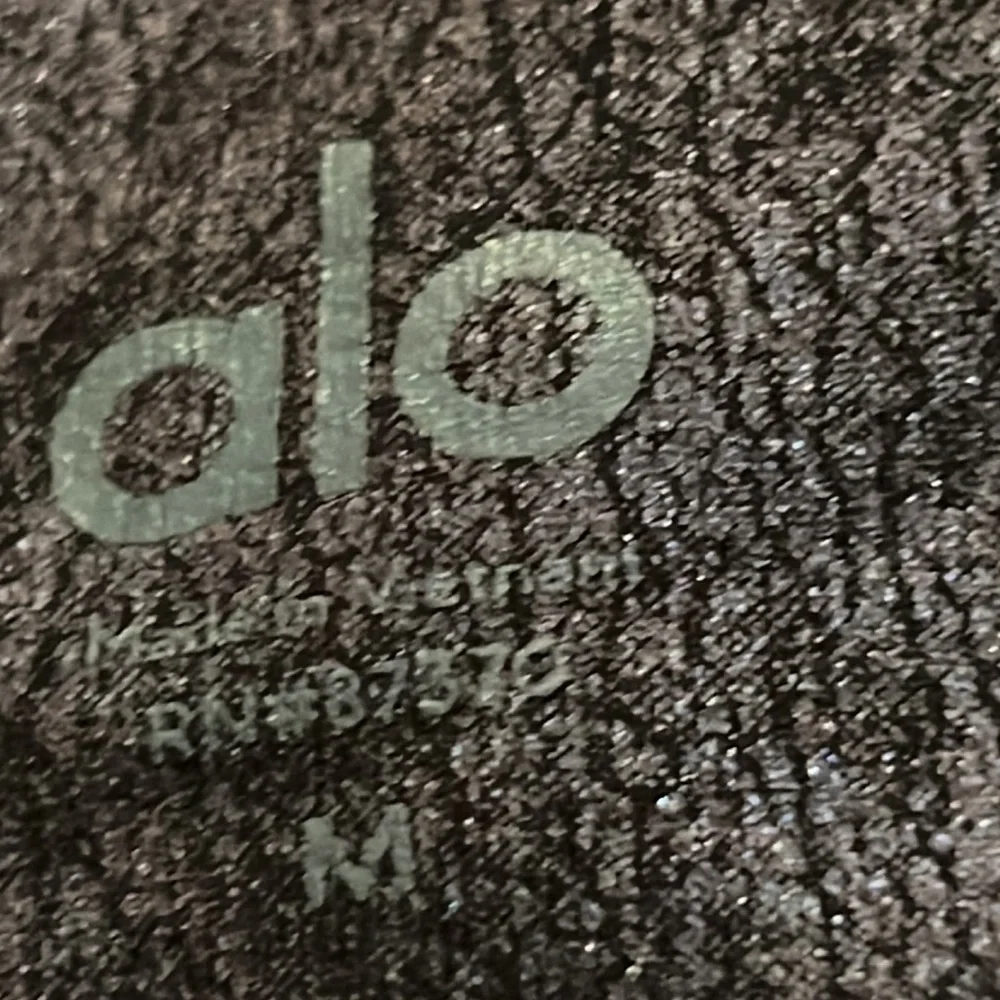 Alo Yoga Black Grey High Rise Faux Leather Snakeskin Leggings Women's Size M